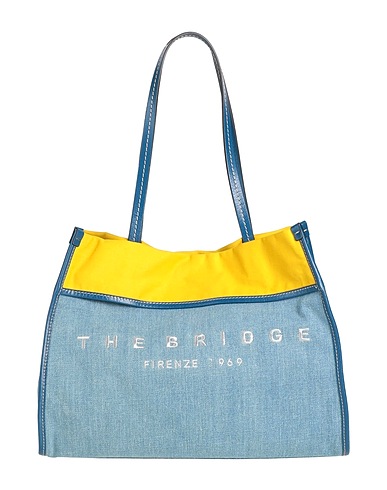 THE BRIDGE Schultertasche Blau Rindsleder, Baumwolle