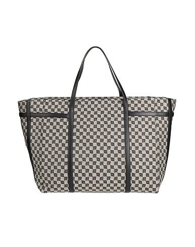 MISBHV Shoulder bag Grey Leather, Textile fibres