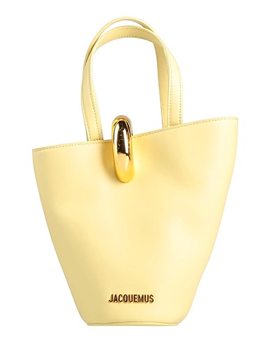 JACQUEMUS Handbag Pastel yellow Leather, Metal