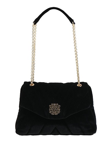SANDRO Shoulder bag Black 100% Polyester, Elastane, Cowhide