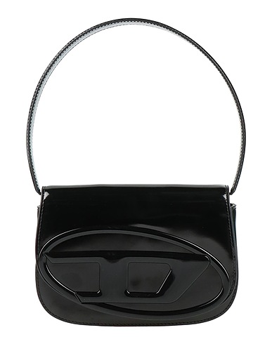 DIESEL 핸드백 블랙 100% 보바인 가죽, 아연합금, 브라스, 철