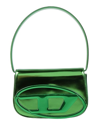 DIESEL Handbag Green 100% Cow leather, Zinc alloy, Brass, Iron