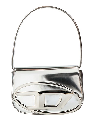 DIESEL Handbag ARGENTO 100% Cow leather, Zinc alloy, Brass, Iron