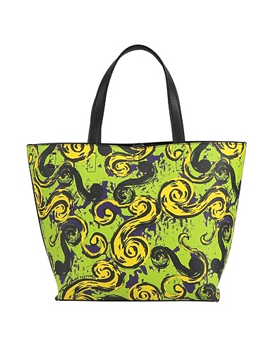 VERSACE JEANS COUTURE Borsa a mano Verde lime 100% Poliestere, Resina poliuretanica