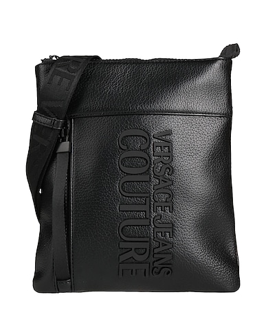 VERSACE JEANS COUTURE Cross-body bags Black 100% Polyurethane, Polyurethane resin