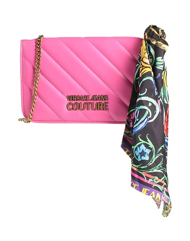 VERSACE JEANS COUTURE Borsa a tracolla Fucsia 100% Poliestere, Resina poliuretanica, Fibre tessili