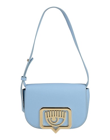 CHIARA FERRAGNI Shoulder bag Light blue 100% Polyester, Polyurethane resin