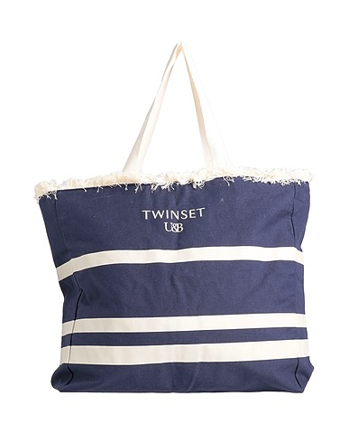 TWINSET Borsa a spalla U&B	 Blu navy 100% Cotone
