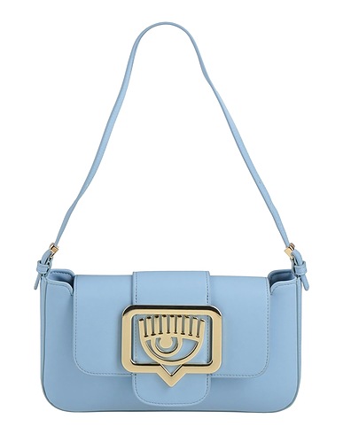 CHIARA FERRAGNI Borsa a spalla Blu chiaro 100% Poliestere, Resina poliuretanica