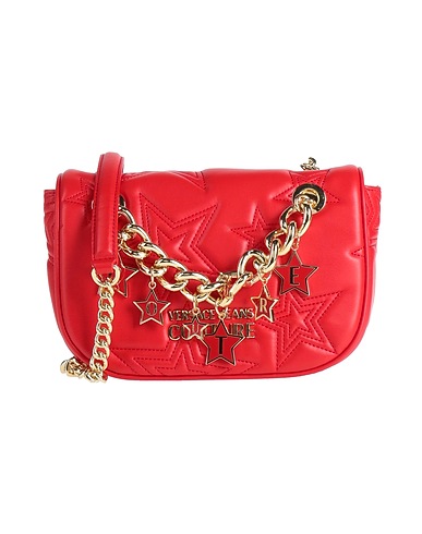 VERSACE JEANS COUTURE Across-body bag Red 100% Polyester, Polyurethane resin