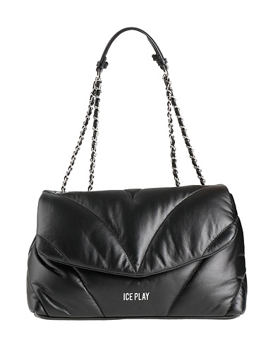 ICE PLAY Borsa a spalla Nero 100% Poliuretano, Metallo