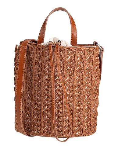 HIGH Across-body bag Brown 100% Cotton, Leather
