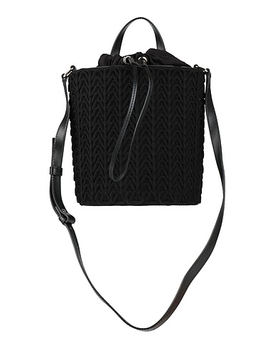 HIGH Across-body bag Black 100% Cotton, Leather
