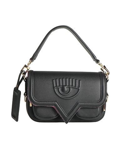 CHIARA FERRAGNI Handbag Black 100% Polyester, Polyurethane resin