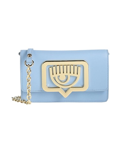 CHIARA FERRAGNI Borsa a tracolla Blu chiaro 100% Poliestere, Resina poliuretanica