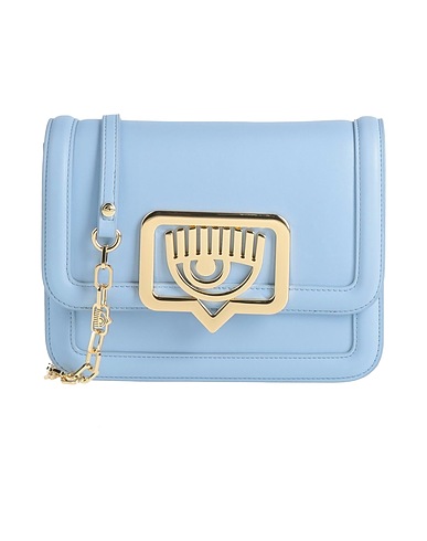CHIARA FERRAGNI Borsa a tracolla Celeste 100% Poliestere, Resina poliuretanica