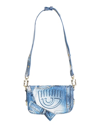 CHIARA FERRAGNI Shoulder bag Blue 100% Polyester, Polyurethane resin