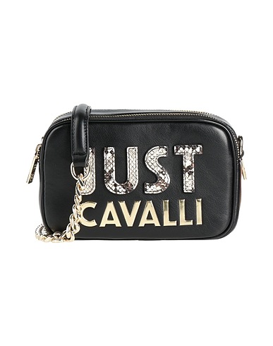 JUST CAVALLI Borsa a tracolla Nero 100% Poliestere, Resina poliuretanica
