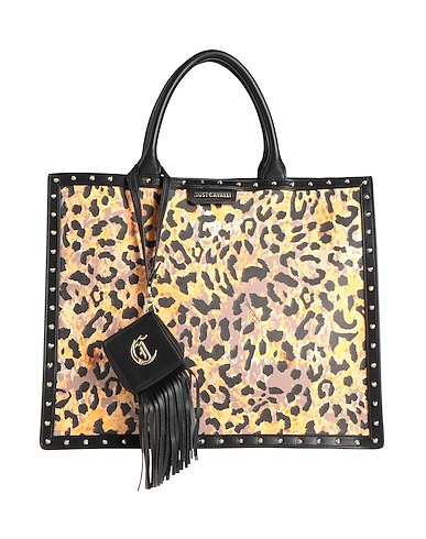 JUST CAVALLI Handbag Black 100% Polyester, Polyurethane resin
