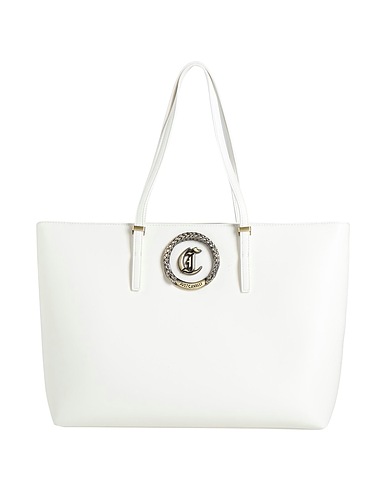 JUST CAVALLI Handbag Off white 100% Polyester, Polyurethane resin