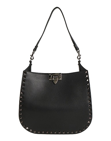 VALENTINO GARAVANI ハンドバッグ ブラック 革(なめし加工)