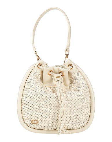 LA CARRIE Handbag Beige Leather