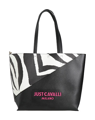 JUST CAVALLI Shoulder bag Black 100% Polyester, Polyurethane resin