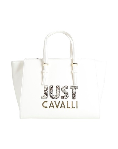JUST CAVALLI Borsa a mano Bianco 100% Poliestere, Resina poliuretanica