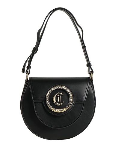 JUST CAVALLI Handbag Black 100% Polyester, Polyurethane resin