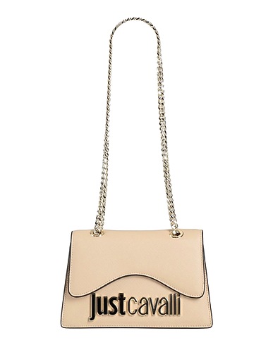 JUST CAVALLI Shoulder bag Beige 100% Polyester, Polyurethane resin