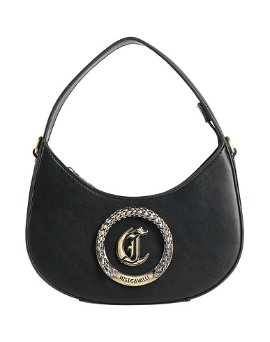 JUST CAVALLI Handbag Black 100% Polyester, Polyurethane resin