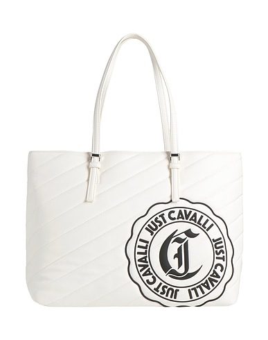 JUST CAVALLI Handbag White 100% Polyester, Polyurethane resin