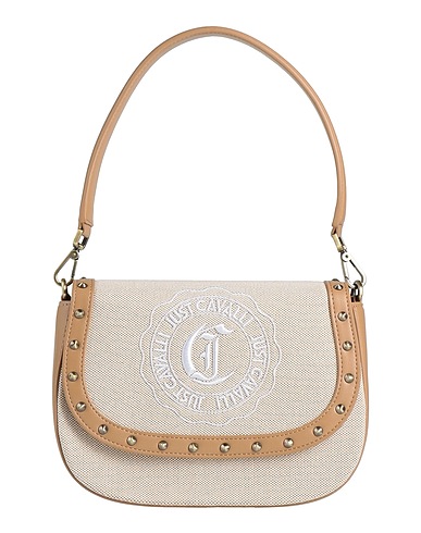 JUST CAVALLI Handbag Light brown 90% Cotton, 10% Polyester, Polyurethane resin