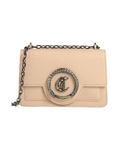 JUST CAVALLI Cross-body bags Beige 100% Polyester, Polyurethane resin