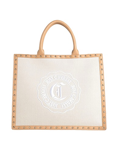 JUST CAVALLI Borsa a mano Beige 90% Cotone, 10% Poliestere, Spalmato poliuretano