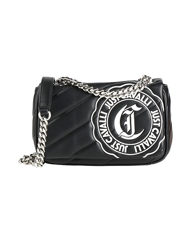 JUST CAVALLI Across-body bag Black 100% Polyester, Polyurethane resin