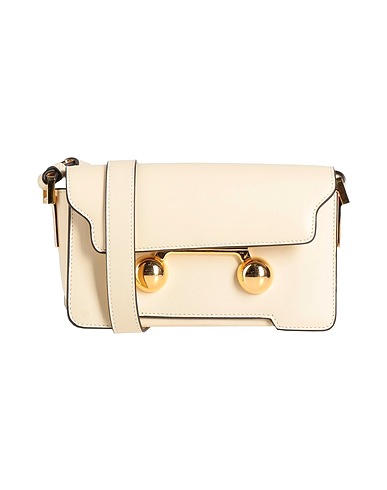 MARNI Cross-body bags Ivory 100% Cow leather, Brass, Steel