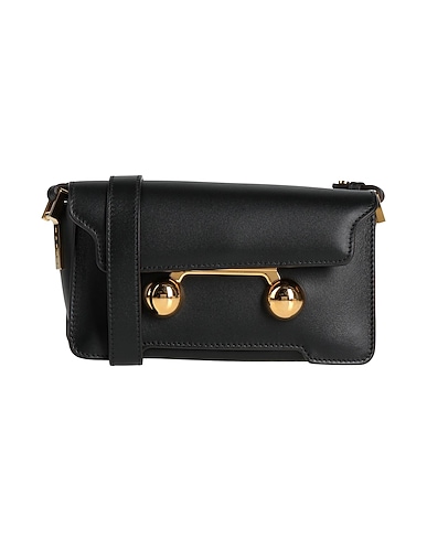 MARNI Cross-body bags NERO 100% Cow leather, Brass, Steel