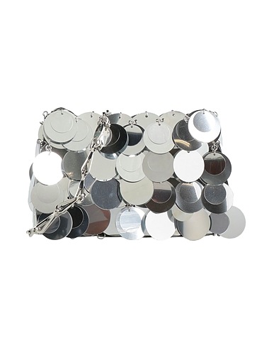 RABANNE Shoulder bag Silver 90% Polyester, 10% Brass
