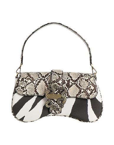 JUST CAVALLI Handbag Dark brown 100% Polyester, Polyurethane resin