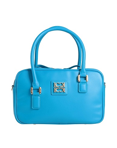 LA CARRIE Borsa a mano Azzurro 100% Poliuretano
