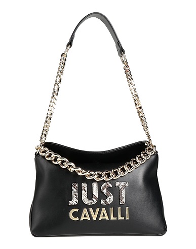 JUST CAVALLI Borsa a spalla Nero 100% Poliestere, Resina poliuretanica
