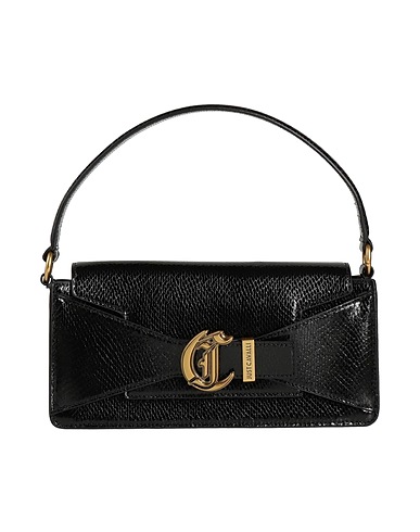 JUST CAVALLI Handbag Black 100% Polyester, Polyurethane resin