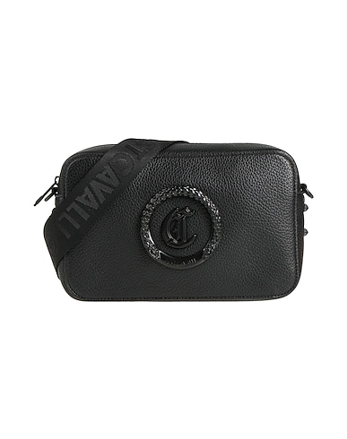 JUST CAVALLI Across-body bag Black 100% Polyester, Polyurethane resin