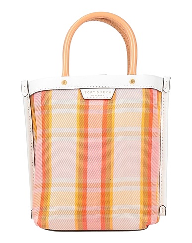 TORY BURCH ハンドバッグ オレンジ 紡績繊維 / 革（なめし加工）