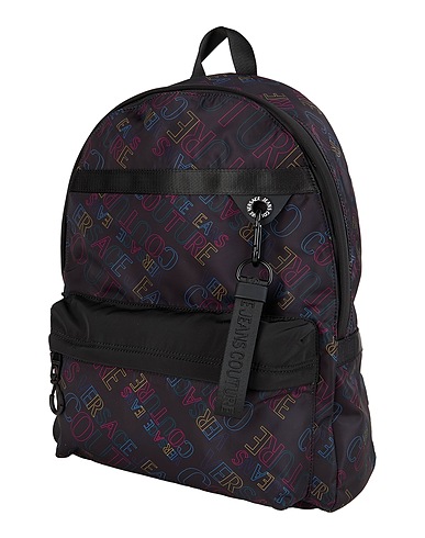 VERSACE JEANS COUTURE Backpacks Black 90% Nylon, 10% Polyurethane