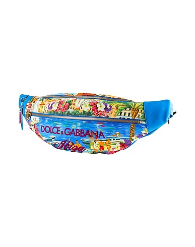 DOLCE&GABBANA Belt Bags EXCLUSIVE Azure 73% Cotton, 12% Synthetic fibers, 10% Calfskin, 3% PVC - Polyvinyl chloride, 2% Metal