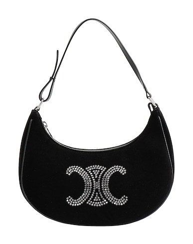 CELINE ハンドバッグ NERO ポリエステル 100% / 牛革(カーフ)