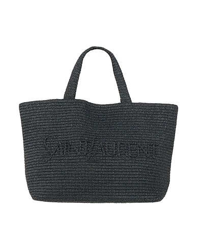 SAINT LAURENT Handbag Black Natural raffia