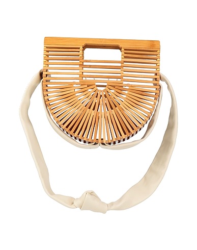CULT GAIA Handbag Beige 100% Bamboo, Calfskin
